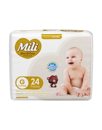 Mili Fralda Love & Care Premium Jumbo G 24 Unidades