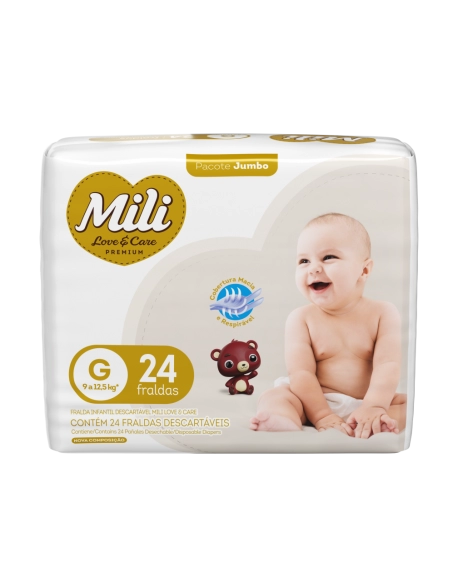 Mili Fralda Love & Care Premium Jumbo G 24 Unidades