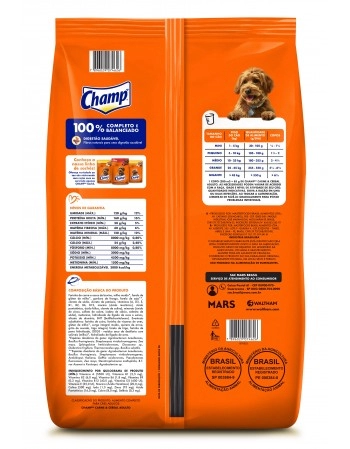 Ração Champ Adulto Carne e Cereal 15kg