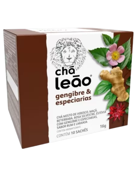 Chá Leão Gengibre Especiarias 10 Sachês de 1,6g