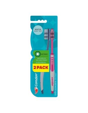 Escova Dental Condor Antibac 2Pack Macia