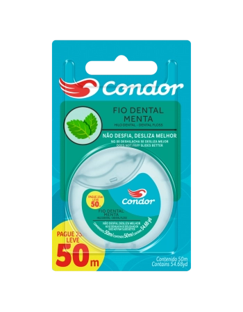 FIO DENTAL MENTA CONDOR LEVE 50M PAGUE 25M