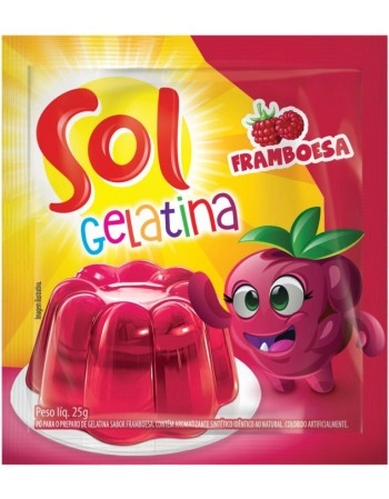 Sol Gelatina Framboesa Sachê 25g Display com 15 unidades