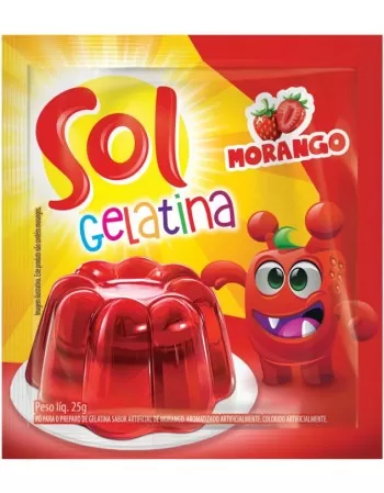 Gelatina Sol Morango Sachê 15x25g
