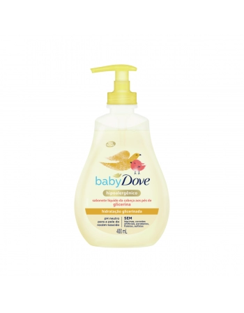 UNI DOVE BABY SAB LIQ HIDRAT GLICER DA CABEÇA AOS PES SACHE 400ML (12)