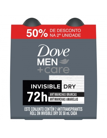 UNI DOVE ROLL ON INVISIBLE DRY 50% DESC SEG. UNID PACK 2X50ML (15)