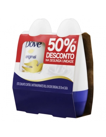 UNI DOVE ROLL ON ORIGINAL 50% DESC SEG. UNID PACK 2X50ML (15)