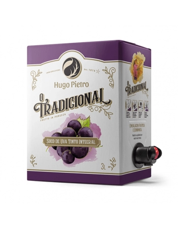 SUCO DE UVA TINTO INTEGRAL HUGO PIETRO TRADICIONAL 3 LTS
