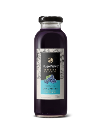 SUCO MISTO DE UVA TINTO INT. E MIRTILO HUGO PIETRO NOBRE COLHEITA 300ML