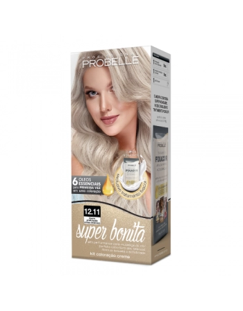 PROB COLORAÇÃO SUPER BONITA 12.11 LOURO PLATINADO CINZA INTENSO