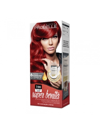 PROB COLORAÇÃO SUPER BONITA 7.66 LOURO MÉDIO VERMELHO INTENSO