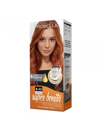 PROB COLORAÇÃO SUPER BONITA 8.43 LOURO CLARO COBRE DOURADO