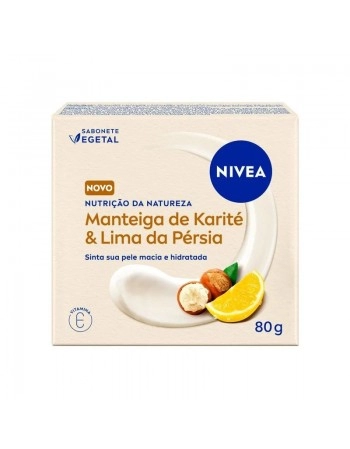 NIVEA SABONETE BARRA VEGETAL MANTEIGA DE KARITÉ & LIMA DA PÉRSIA VIT E 80G