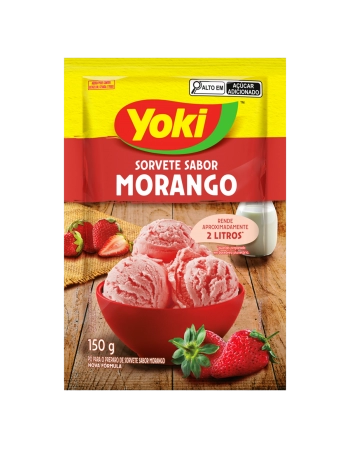 YOKI PÓ P/ SORVETE MORANGO 150G 