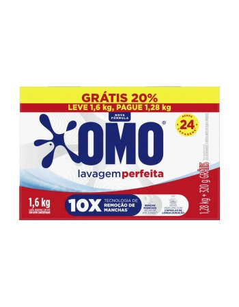 Lava Roupa Pó Omo Lavagem Perfeita 1,6Kg Grátis 320g
