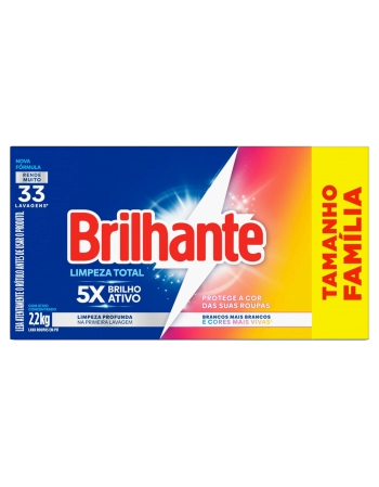 Lava-Roupas Pó Roupas Brancas e Coloridas Brilhante Limpeza Total Caixa Tamanho Família 2,2Kg