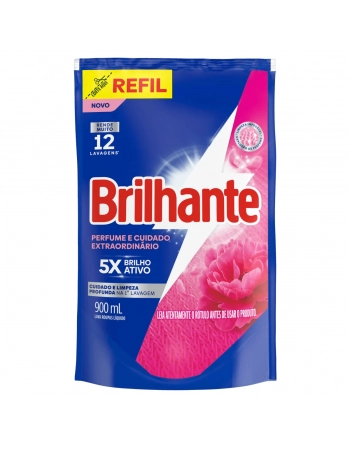 Lava-Roupas Líquido Brilhante Perfume e Cuidado Extraordinário Refil Sachê 900ml