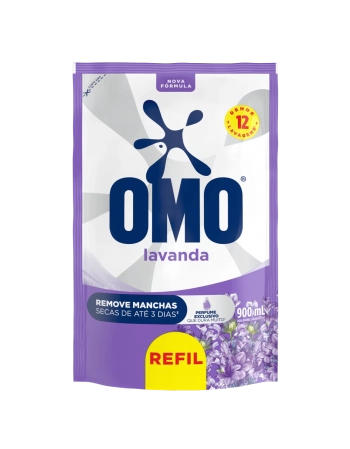 Lava-roupas Líquido Omo Lavanda Sachê Refil 900ml