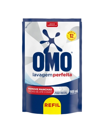 Lava-Roupas Líquido Omo Lavagem Perfeita Sachê Refil 900ml 