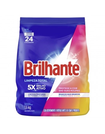 LAVA-ROUPAS PÓ BRILHANTE LIMPEZA TOTAL PACOTE 1,6KG (7)