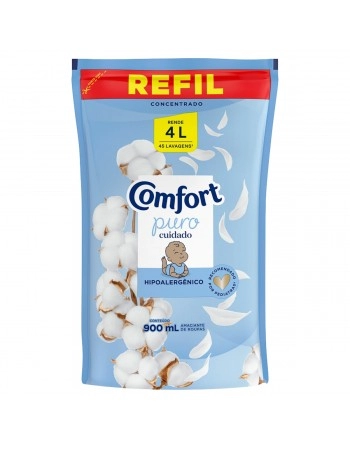 UNI AMACIANTE DE ROUPA CONC PURO CUIDADO COMFORT SACHE REFIL 900ML (12)
