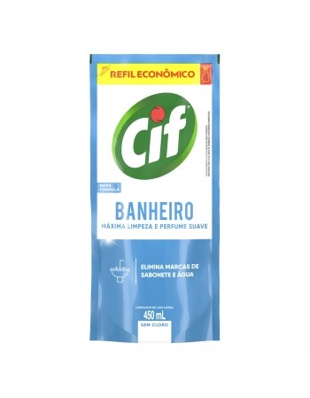 LIMPADOR BANHEIRO CIF SACHÊ REFIL ECO 450ML (15)
