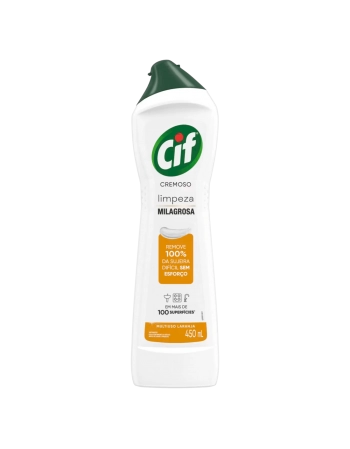 SAPONÁCEO CREMOSO MULTIUSO LARANJA CIF SQUEEZE 450ML (12)