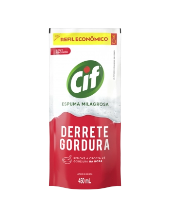 DESENGORDURANTE CIF ESPUMA MILAGROSA SACHÊ 450ML REFIL ECONÔMICO (15)