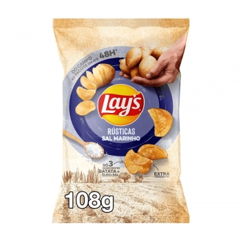 LAYS RUSTICAS SAL MARINHO 108G
