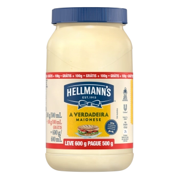 MAIONESE HELLMANN\'S POTE L 600G P 500G (12)