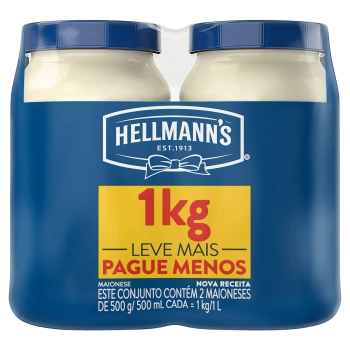 PACK MAIONESE HELLMANN\'S POTE EMB ECO 1KG 2 UNI (6)