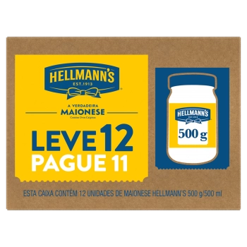 MAIONESE HELLMANN\'S PACK POTE L 12 P 11 UN 500G (1)