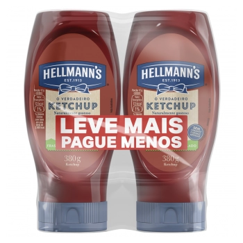 KETCHUP HELLMANN'S SQUEEZE PACK 2 UN 380G CADA