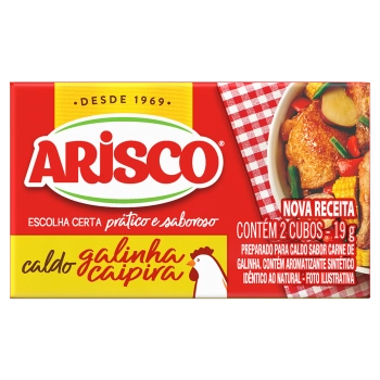 UNI CALDO TABLETE GALINHA CAIPIRA ARISCO C/2 UNID 19G (20)