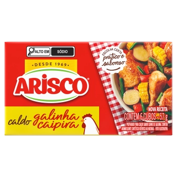 UNI CALDO TABLETE GALINHA CAIPIRA ARISCO C/6 UNID 57G (160)
