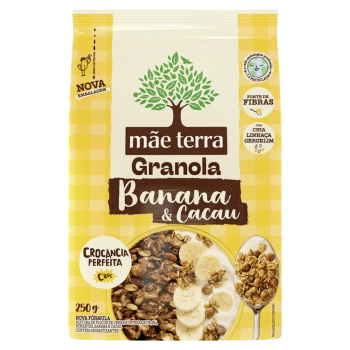 GRANOLA INTEGRAL BANANA CACAU MÃE TERRA PACOTE 250G