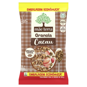 GRANOLA INTEGRAL CACAU MÃE TERRA EMB ECO PACOTE 750G 