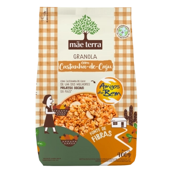 GRANOLA INTEGRAL CASTANHA-DE-CAJU MÃE TERRA PACOTE 400G 