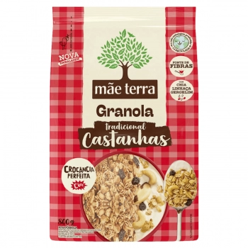 GRANOLA INTEGRAL CASTANHAS BAUNILHA COCO MÃE TERRA PACOTE 800G 