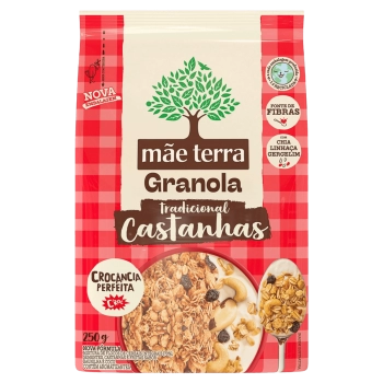 GRANOLA INTEGRAL CASTANHAS TRAD MÃE TERRA PACOTE 250G 