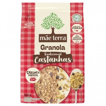 GRANOLA INTEGRAL CASTANHAS TRAD MÃE TERRA PACOTE 800G 
