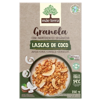 GRANOLA INTEGRAL ORGÂNICA LASCAS COCO MÃE TERRA CAIXA 180G 