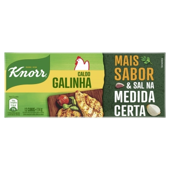 CALDO TABLETE GALINHA KNORR MAIS SABOR C/12 UNID 114G 