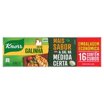 CALDO TABLETE GALINHA KNORR MAIS SABOR C/16 UNID 152G 