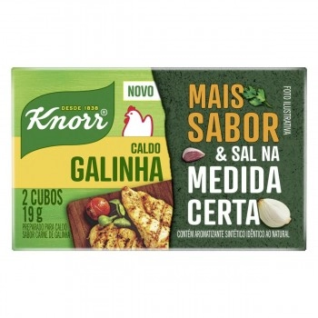 CALDO TABLETE GALINHA KNORR MAIS SABOR C/2 UNID 19G 