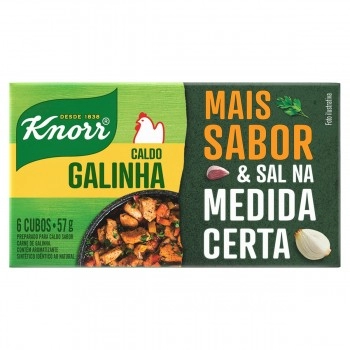 CALDO TABLETE GALINHA KNORR MAIS SABOR C/6 UNID 57G 