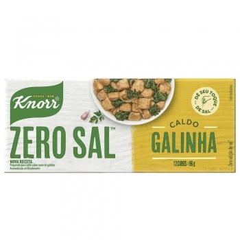CALDO TABLETE GALINHA KNORR ZERO SAL C/12 UNID 96G 