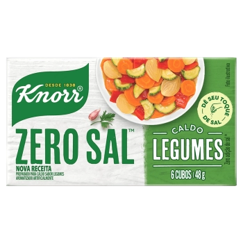 CALDO TABLETE LEGUMES KNORR ZERO SAL C/6 UNID 48G