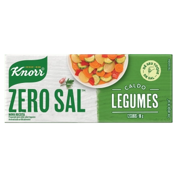 CALDO TABLETE LEGUMES KNORR ZERO SAL C/12 UNID 96G 