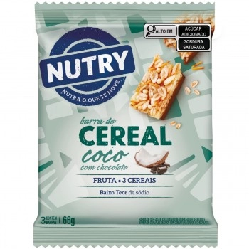BARRA DE CEREAL COCO C/ CHOCOLATE FP 3X22G